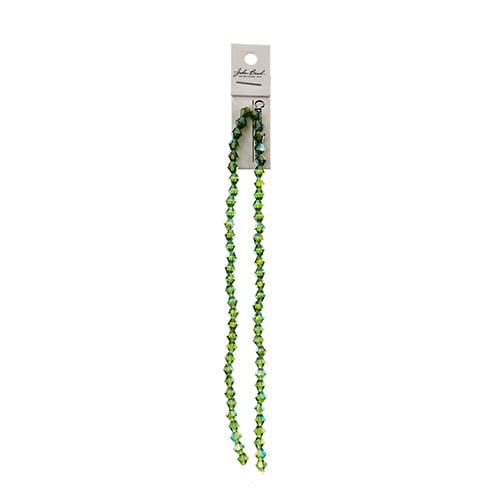 Crystal Lane Bicone 2 Strand 7in (Apx64pcs) 6mm Transparent Green AB