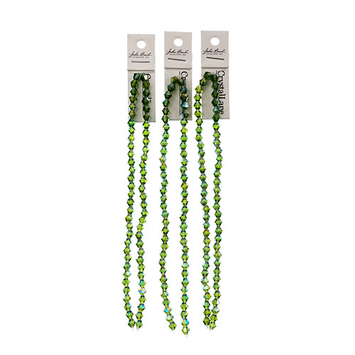 Crystal Lane Bicone 2 Strand 7in (Apx64pcs) 6mm Transparent Green AB