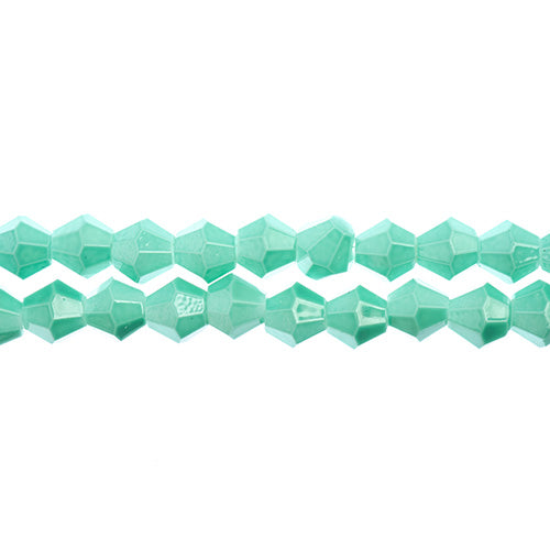 Crystal Lane Bicone 2 Strand 7in (Apx64pcs) 6mm Opaque Green Turquoise