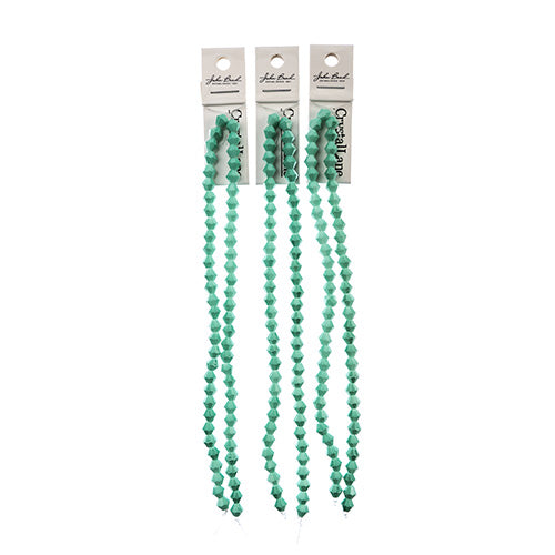 Crystal Lane Bicone 2 Strand 7in (Apx64pcs) 6mm Opaque Green Turquoise