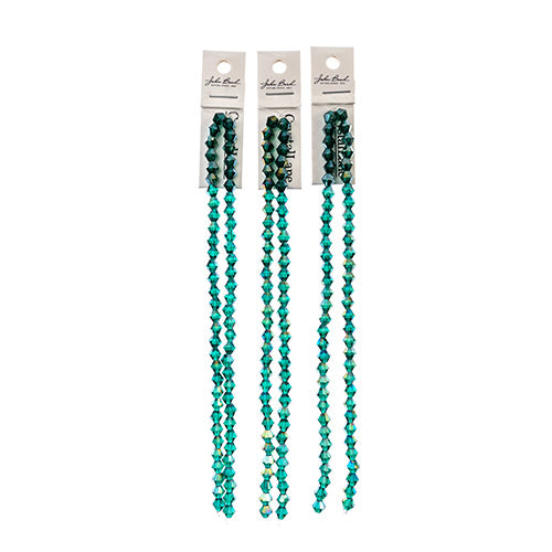 Crystal Lane Bicone 2 Strand 7in (Apx64pcs) 6mm Transparent Dark Green AB