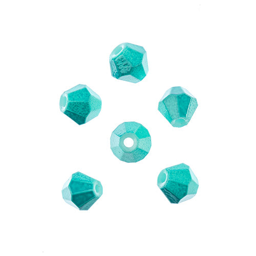 Crystal Lane Bicone 2 Strand 7in (Apx64pcs) 6mm Opaque Turquoise Blue
