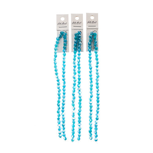Crystal Lane Bicone 2 Strand 7in (Apx64pcs) 6mm Opaque Blue AB