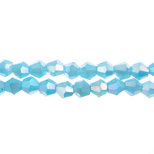 Crystal Lane Bicone 2 Strand 7in (Apx64pcs) 6mm Opaque Blue AB
