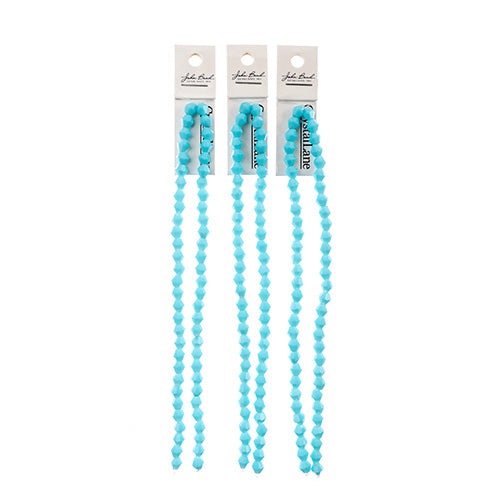Crystal Lane Bicone 2 Strand 7in (Apx64pcs) 6mm Opaque Light Blue