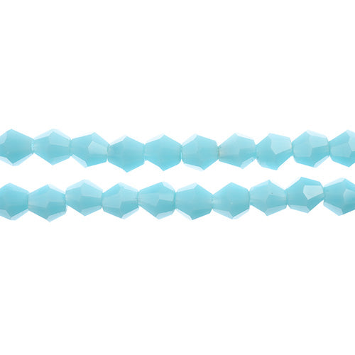Crystal Lane Bicone 2 Strand 7in (Apx64pcs) 6mm Opaque Light Blue