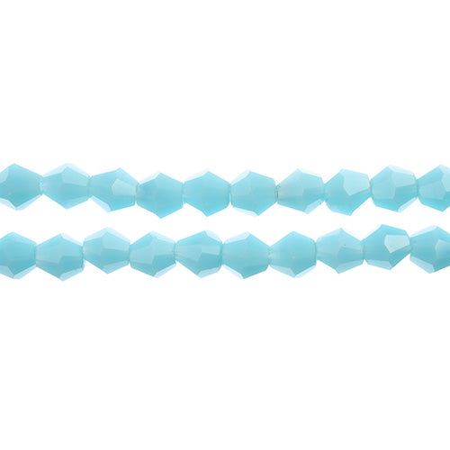 Crystal Lane Bicone 2 Strand 7in (Apx64pcs) 6mm Opaque Light Blue
