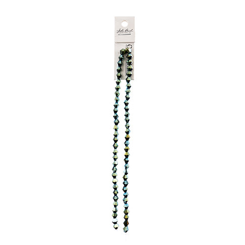 Crystal Lane Bicone 2 Strand 7in (Apx64pcs) 6mm Opaque Green Iris