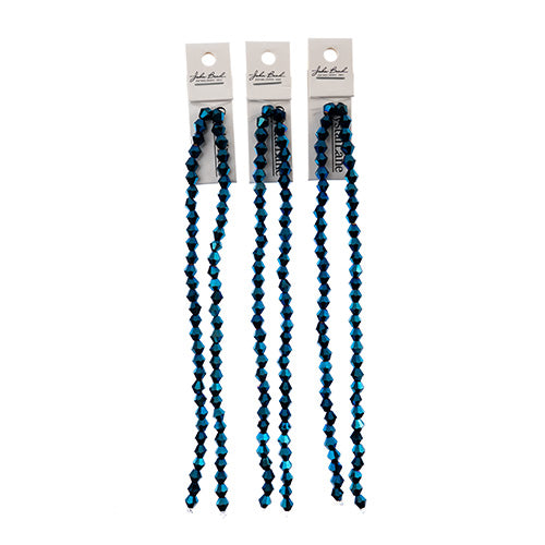 Crystal Lane Bicone 2 Strand 7in (Apx64pcs) 6mm Opaque Blue Iris