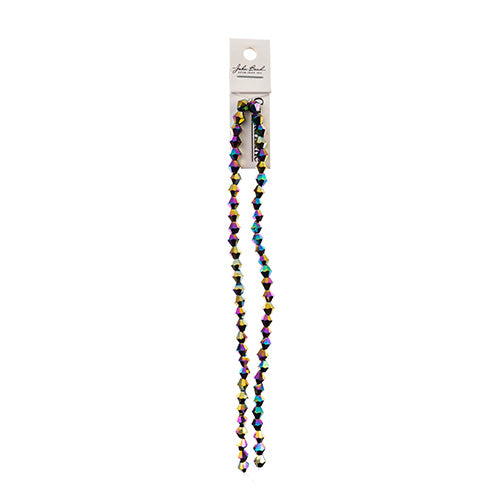 Crystal Lane Bicone 2 Strand 7in (Apx64pcs) 6mm Opaque Multi Iris
