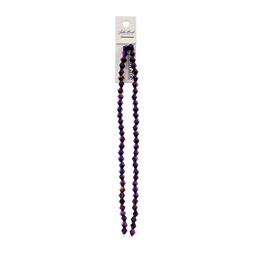 Crystal Lane Bicone 2 Strand 7in (Apx64pcs) 6mm Opaque Purple Iris