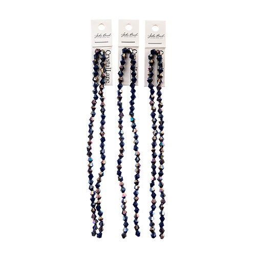 Crystal Lane Bicone 2 Strand 7in (Apx64pcs) 6mm Opaque Dark Sapphire/Half Iris