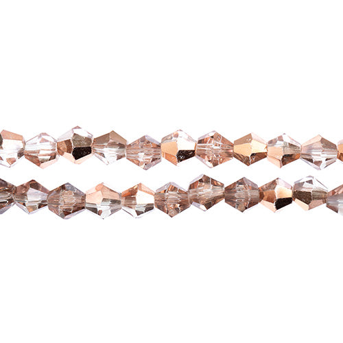 Crystal Lane Bicone 2 Strand 7in (Apx64pcs) 6mm Crystal/Half Copper Iris