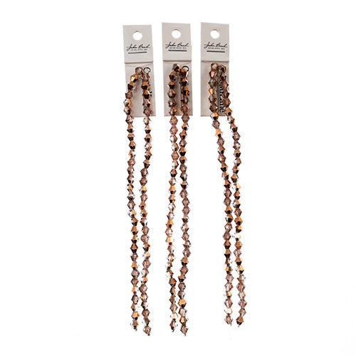 Crystal Lane Bicone 2 Strand 7in (Apx64pcs) 6mm Crystal/Half Copper Iris