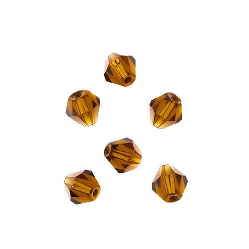 Crystal Lane Bicone 2 Strand 7in (Apx64pcs) 6mm Transparent Amber