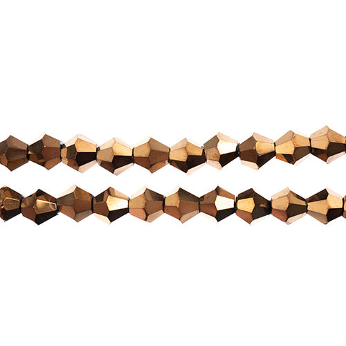 Crystal Lane Bicone 2 Strand 7in (Apx64pcs) 6mm Opaque Copper Iris