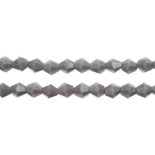 Crystal Lane Bicone 2 Strand 7in (Apx64pcs) 6mm Opaque Grey