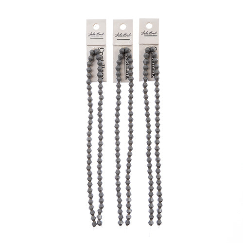 Crystal Lane Bicone 2 Strand 7in (Apx64pcs) 6mm Opaque Grey