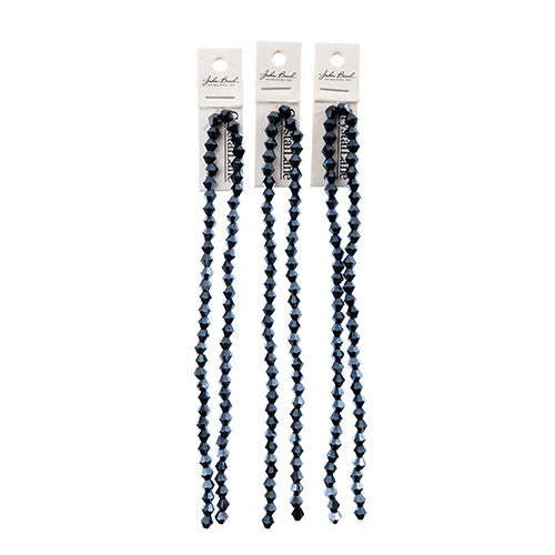 Crystal Lane Bicone 2 Strand 7in (Apx64pcs) 6mm Opaque Gunmetal Luster