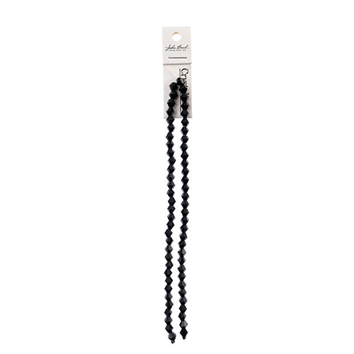 Crystal Lane Bicone 2 Strand 7in (Apx64pcs) 6mm Opaque Black