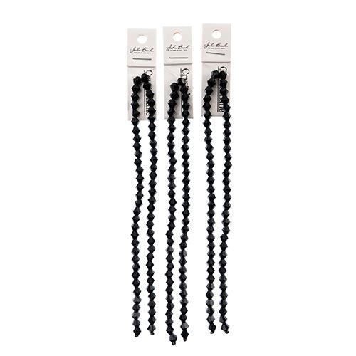 Crystal Lane Bicone 2 Strand 7in (Apx64pcs) 6mm Opaque Black