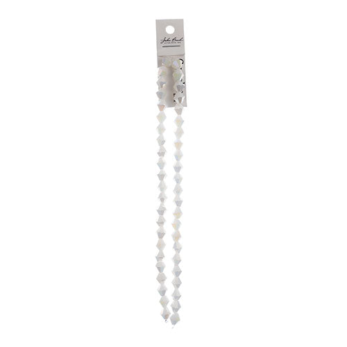 Crystal Lane Bicone 2 Strand 7in (Apx44pcs) 8mm Opaque White Matt AB