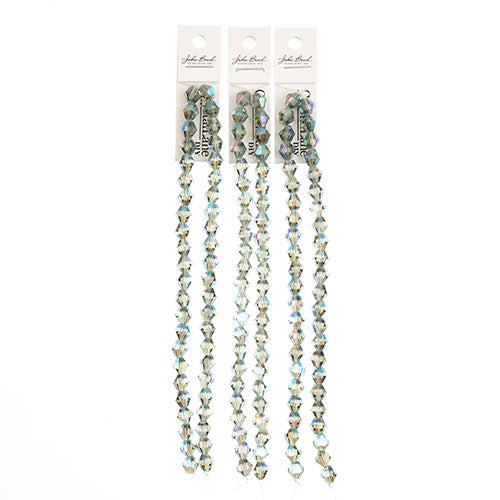 Crystal Lane Bicone 2 Strand 7in (Apx44pcs) 8mm Transparent Green Luster