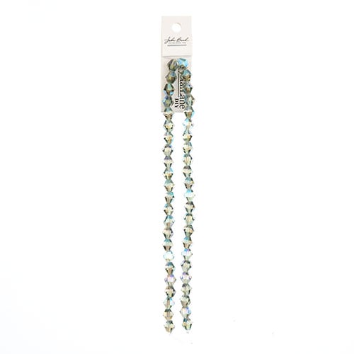 Crystal Lane Bicone 2 Strand 7in (Apx44pcs) 8mm Transparent Green Luster