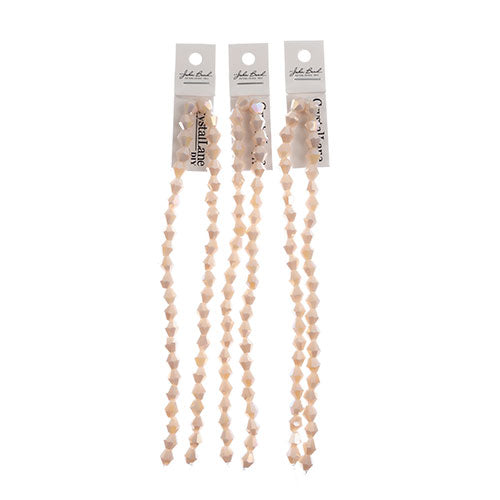 Crystal Lane Bicone 2 Strand 7in (Apx44pcs) 8mm Opaque Cream AB