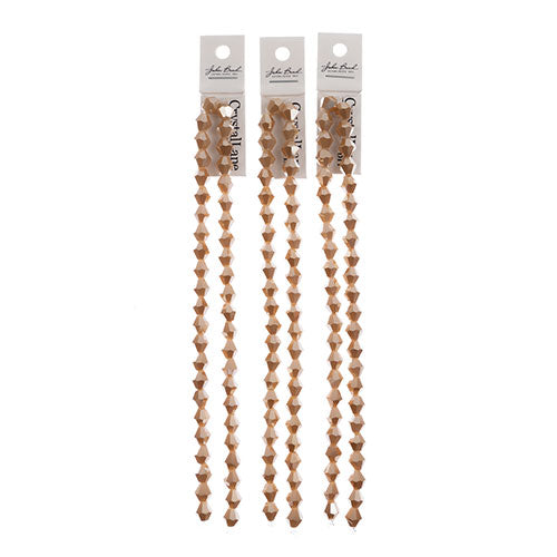Crystal Lane Bicone 2 Strand 7in (Apx44pcs) 8mm Opaque Light Champagne Luster