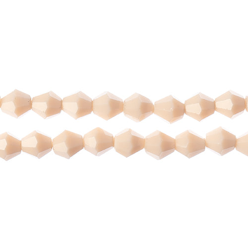 Crystal Lane Bicone 2 Strand 7in (Apx44pcs) 8mm Opaque Cream AB