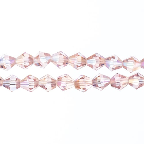 Crystal Lane Bicone 2 Strand 7in (Apx44pcs) 8mm Transparent Pink AB
