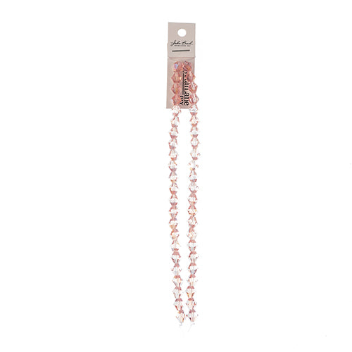 Crystal Lane Bicone 2 Strand 7in (Apx44pcs) 8mm Transparent Pink AB