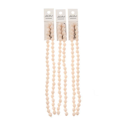 Crystal Lane Bicone 2 Strand 7in (Apx44pcs) 8mm Opaque Light Cream