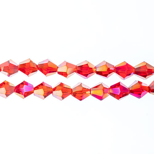 Crystal Lane Bicone 2 Strand 7in (Apx44pcs) 8mm Transparent Red AB