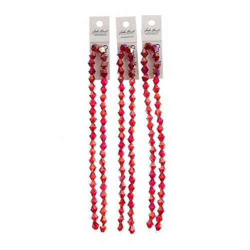 Crystal Lane Bicone 2 Strand 7in (Apx44pcs) 8mm Transparent Red AB