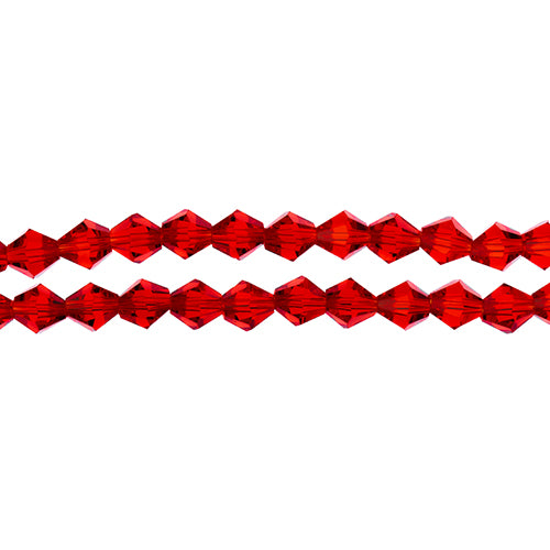 Crystal Lane Bicone 2 Strand 7in (Apx44pcs) 8mm Transparent Red