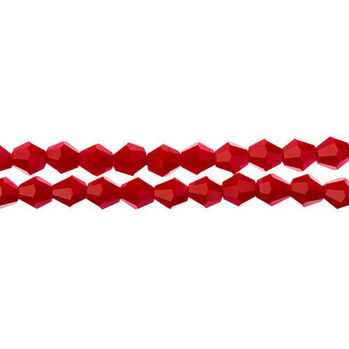 Crystal Lane Bicone 2 Strand 7in (Apx44pcs) 8mm Opaque Red