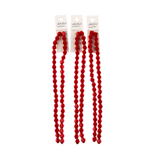 Crystal Lane Bicone 2 Strand 7in (Apx44pcs) 8mm Opaque Red