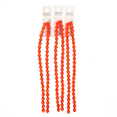Crystal Lane Bicone 2 Strand 7in (Apx44pcs) 8mm Transparent Orange