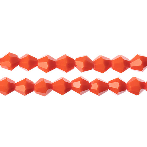 Crystal Lane Bicone 2 Strand 7in (Apx44pcs) 8mm Opaque Orange