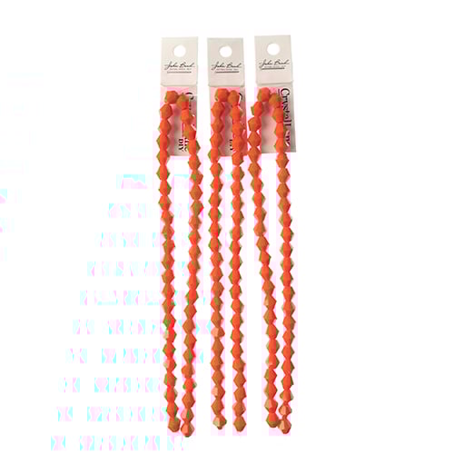 Crystal Lane Bicone 2 Strand 7in (Apx44pcs) 8mm Opaque Orange