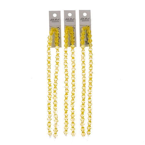 Crystal Lane Bicone 2 Strand 7in (Apx44pcs) 8mm Transparent Yellow