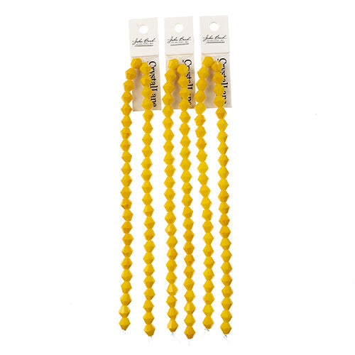 Crystal Lane Bicone 2 Strand 7in (Apx44pcs) 8mm Opaque Yellow