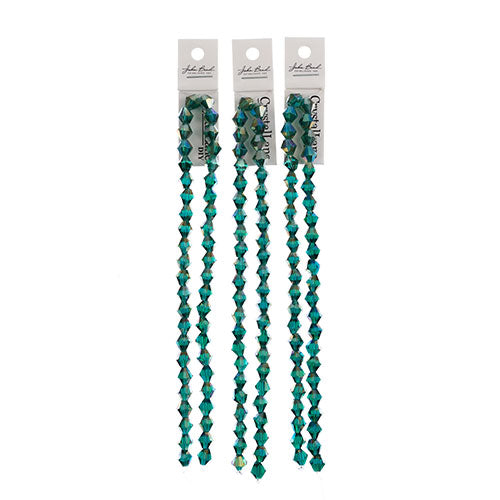 Crystal Lane Bicone 2 Strand 7in (Apx44pcs) 8mm Transparent Dark Green AB