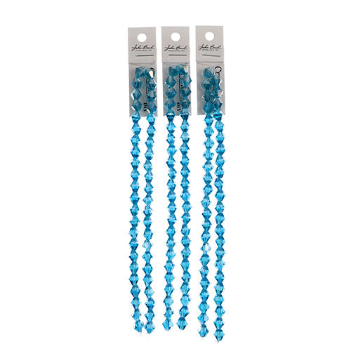 Crystal Lane Bicone 2 Strand 7in (Apx44pcs) 8mm Transparent Blue AB