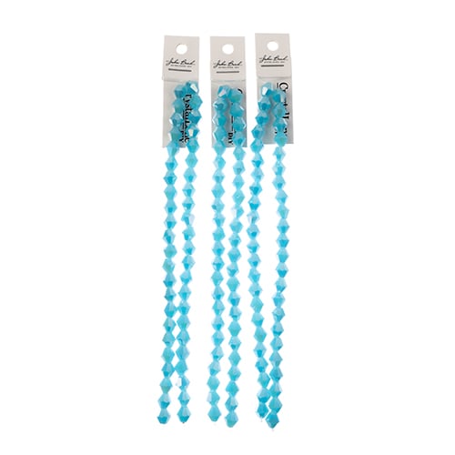 Crystal Lane Bicone 2 Strand 7in (Apx44pcs) 8mm Opaque Blue AB