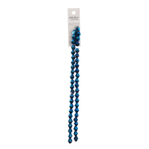 Crystal Lane Bicone 2 Strand 7in (Apx44pcs) 8mm Opaque Blue Iris