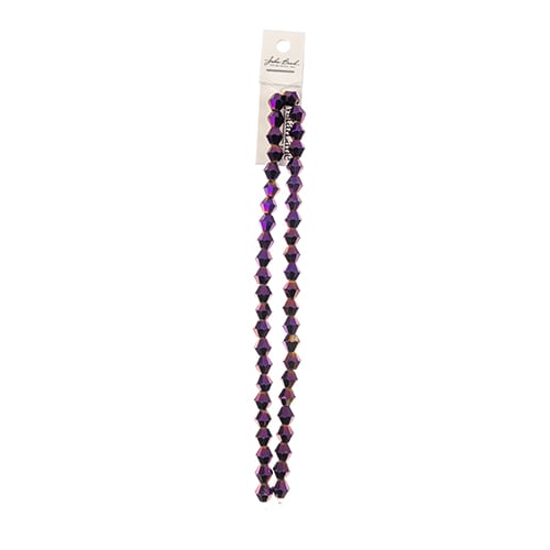 Crystal Lane Bicone 2 Strand 7in (Apx44pcs) 8mm Opaque Purple Iris