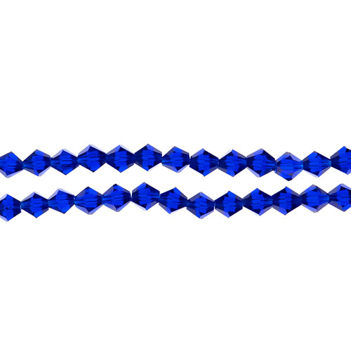 Crystal Lane Bicone 2 Strand 7in (Apx44pcs) 8mm Transparent Dark Sapphire